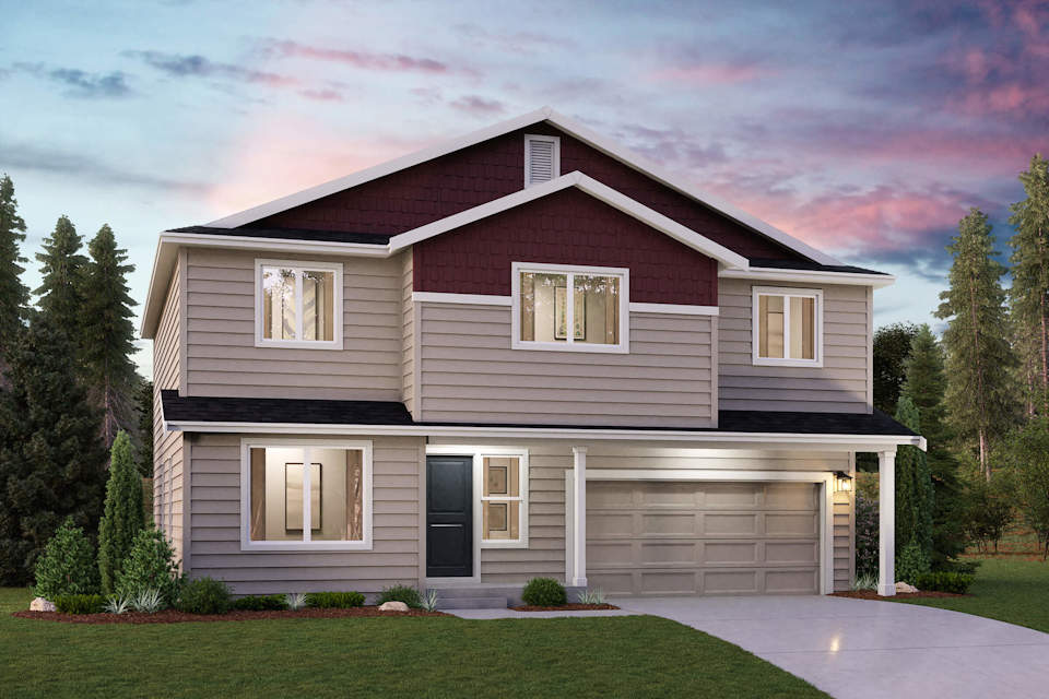 A house with a garage.