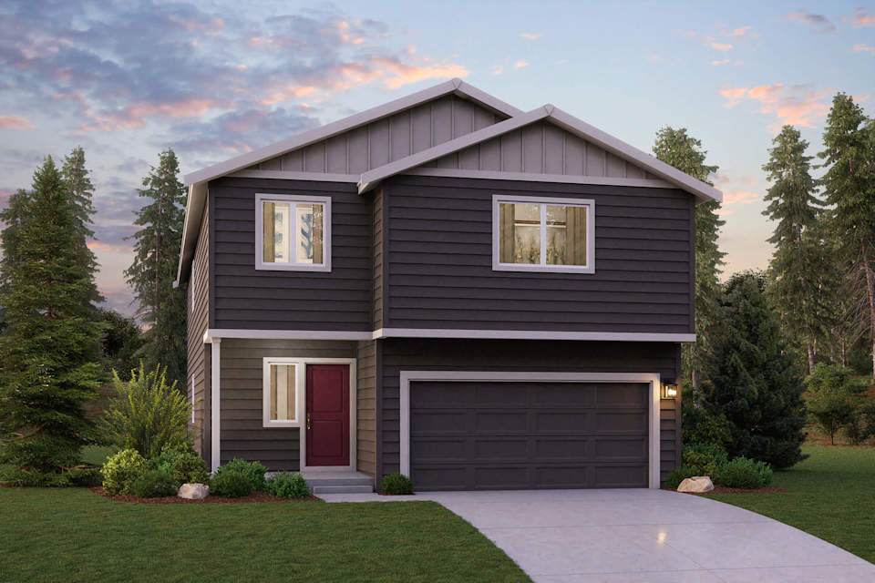 A house with a garage.