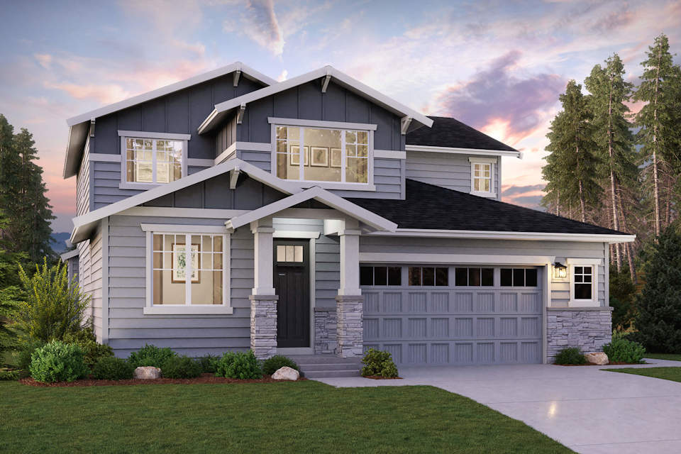 A house with a large front yard.