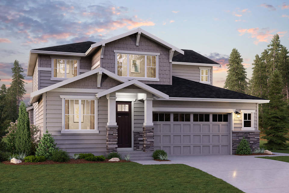 A house with a large front yard.