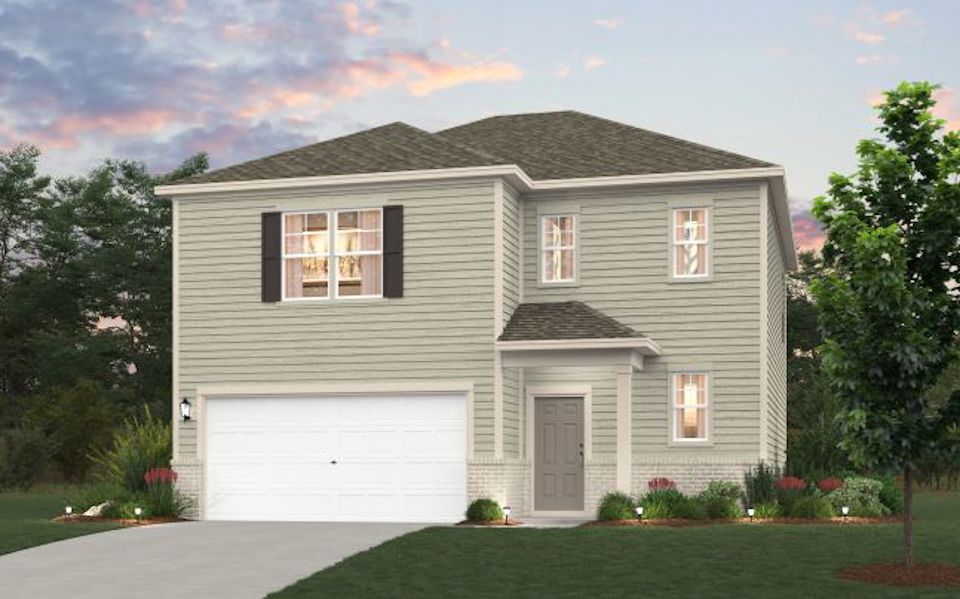 A house with a garage.