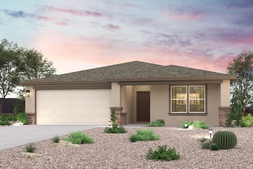 A house with a driveway.