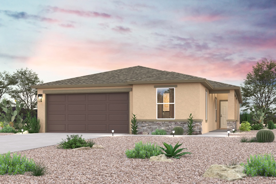 A house with a driveway.