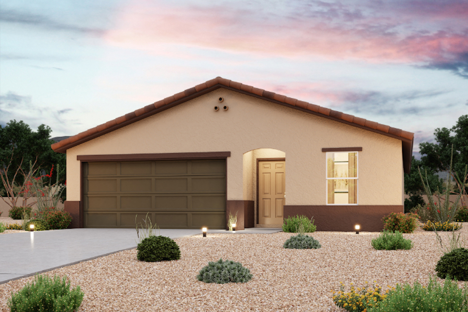 A house with a garage.