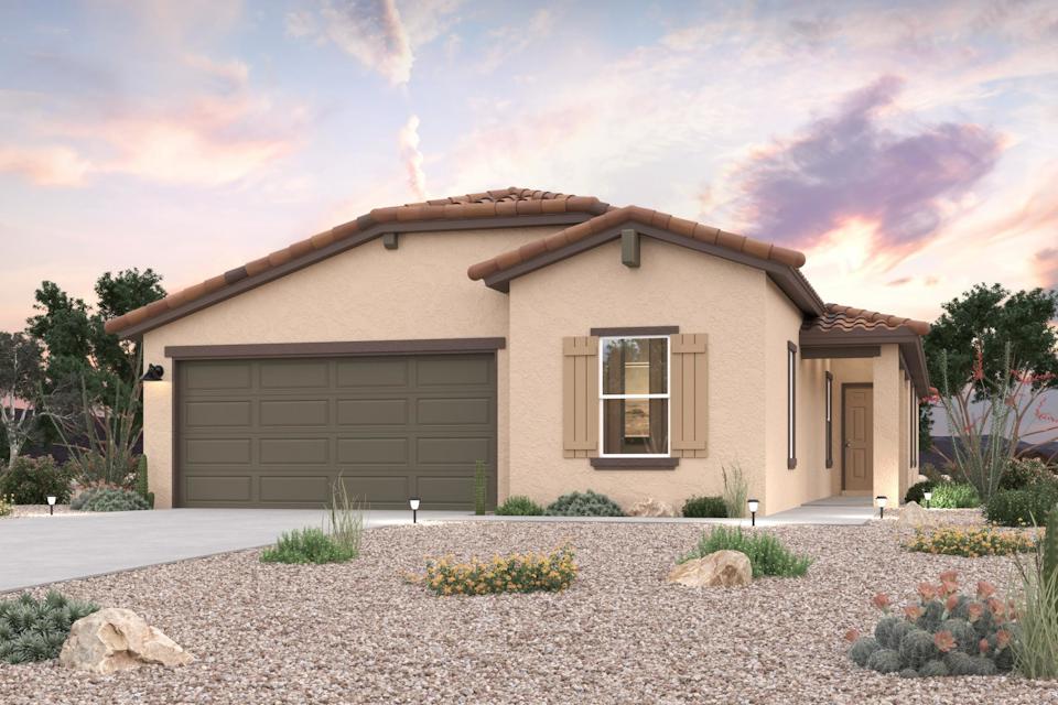 A house with a garage.