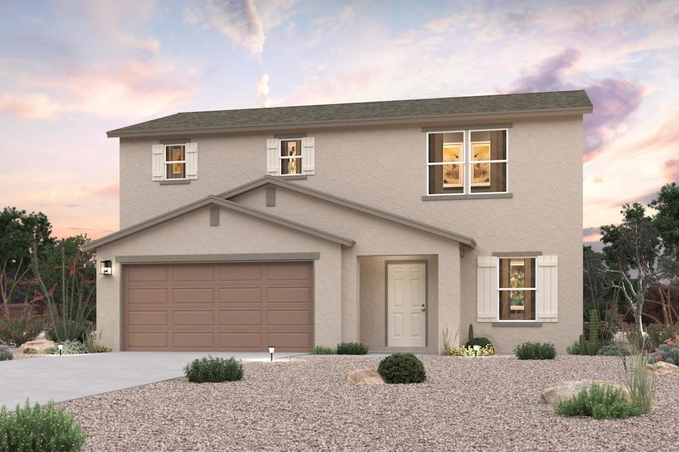 A house with a garage.
