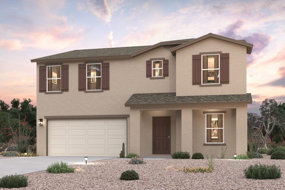 A house with a garage.