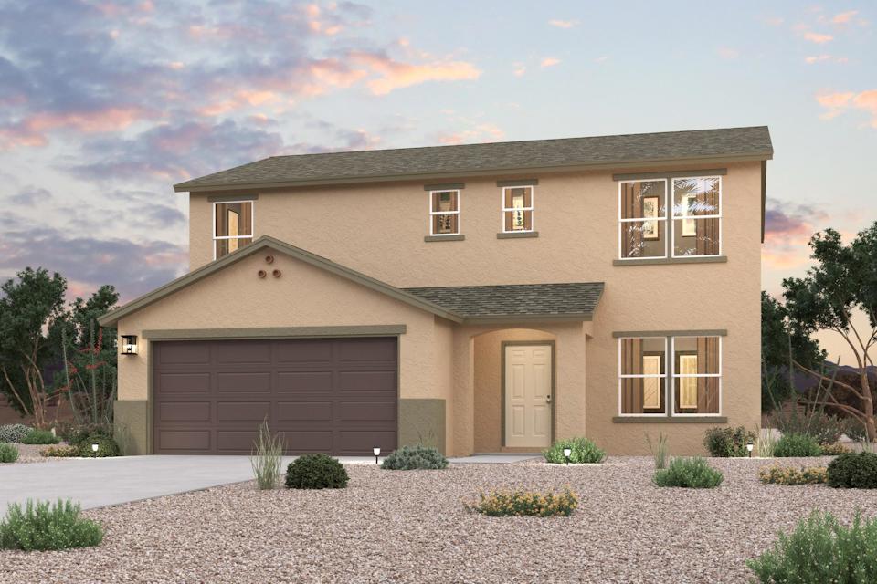 A house with a garage.