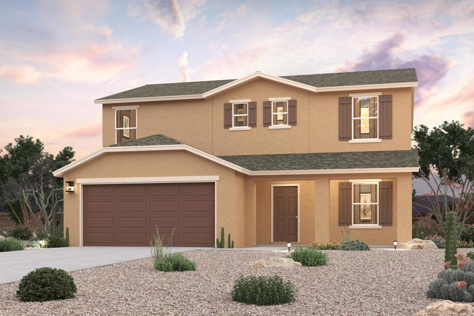 A house with a garage.