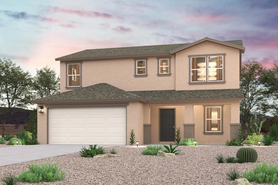 A house with a garage.