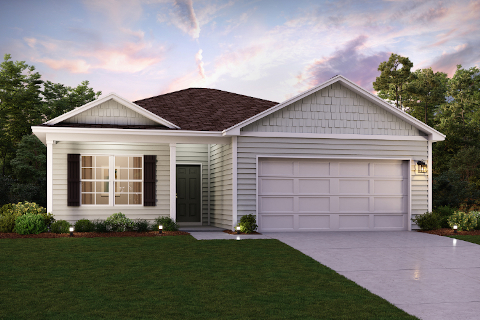 A house with a garage.