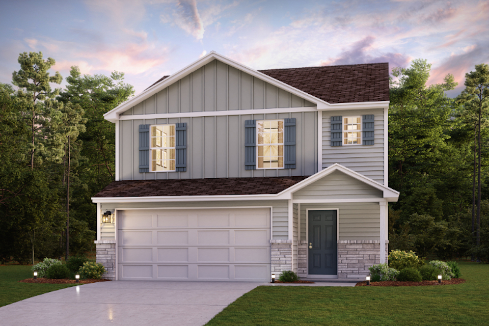 A house with a garage.