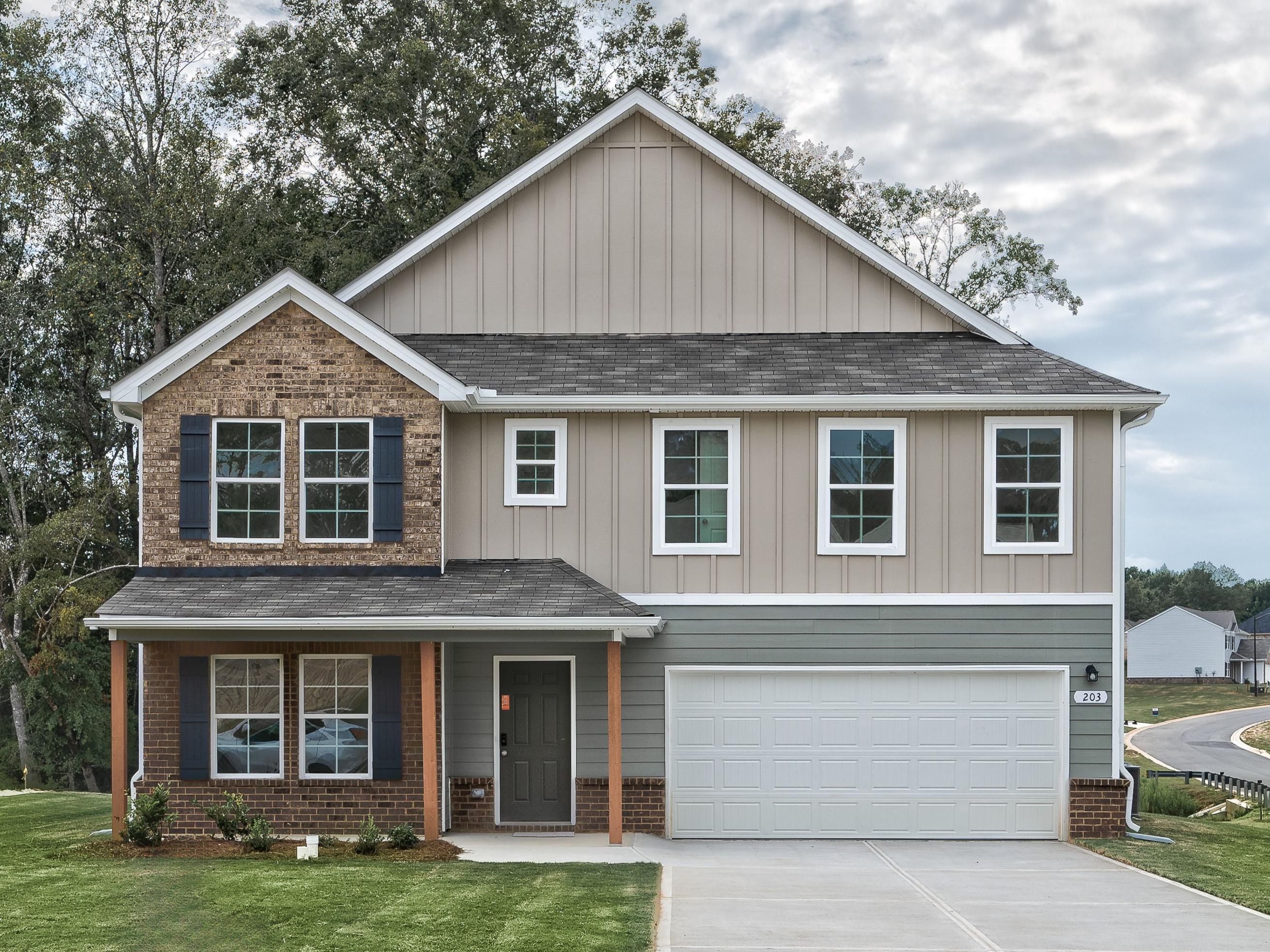 A house with a garage.